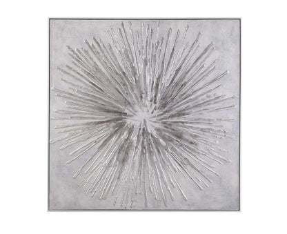Abstract White Frame Canvas Art - Straight On