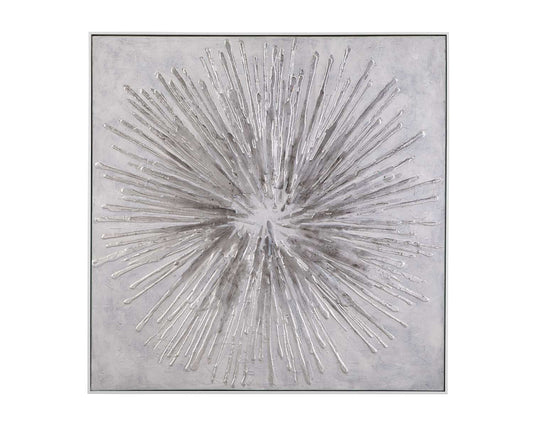Abstract White Frame Canvas Art - Straight On