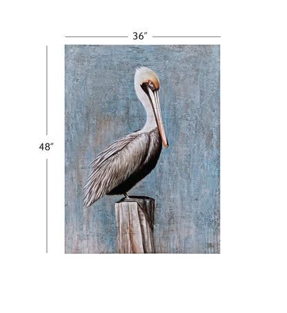 Pelican Canvas Art - Dimensional