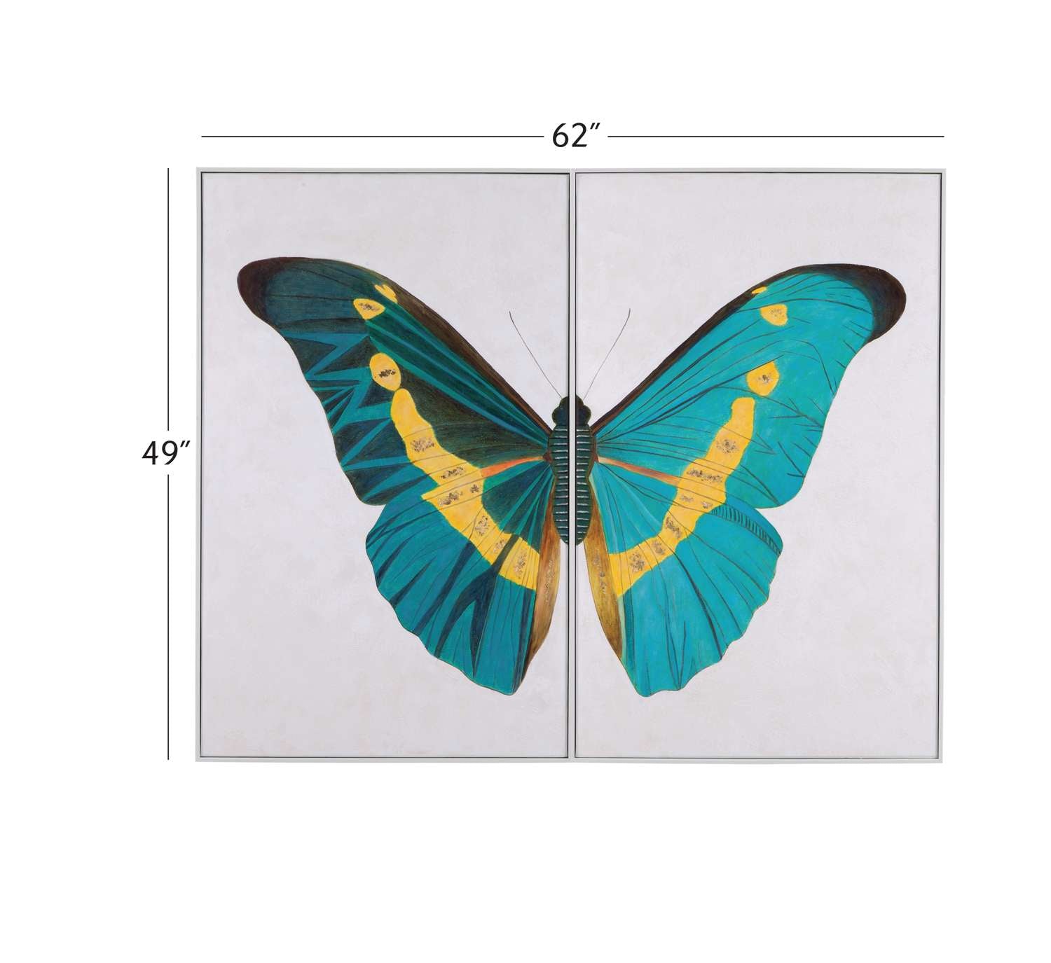 Butterfly Wings Framed Canvas s/2 - Dimensional