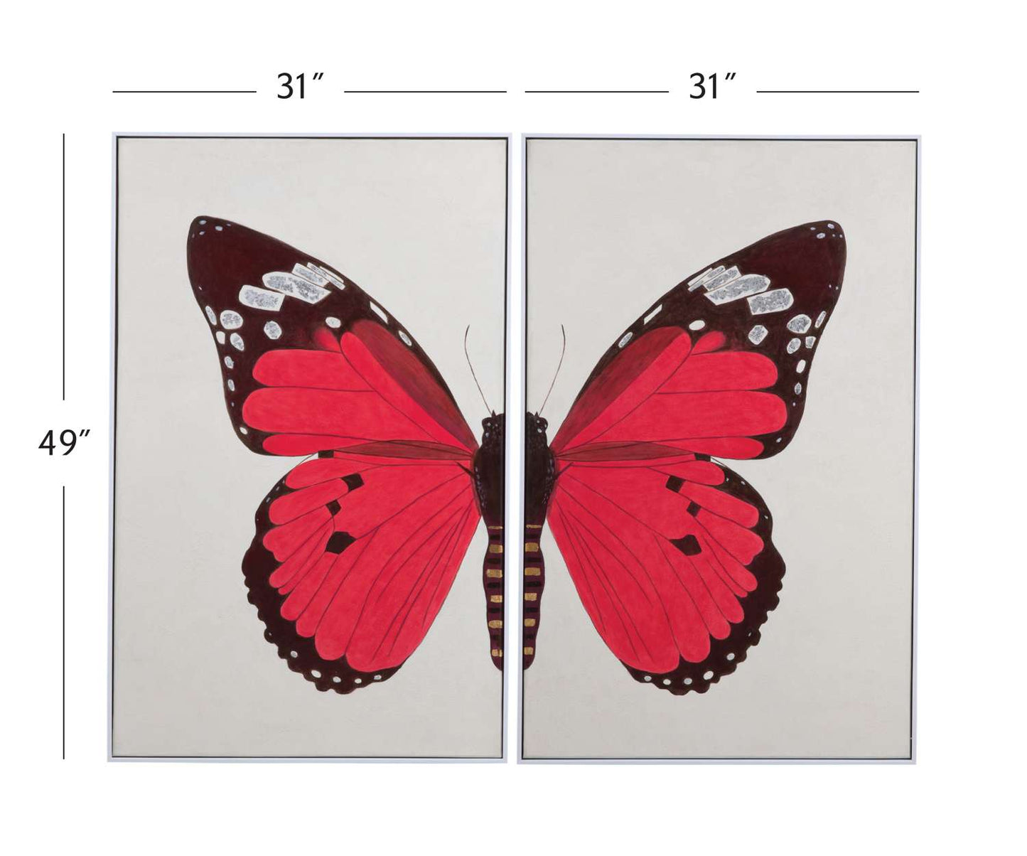 Butterfly Framed Canvas s/2 - Dimensional