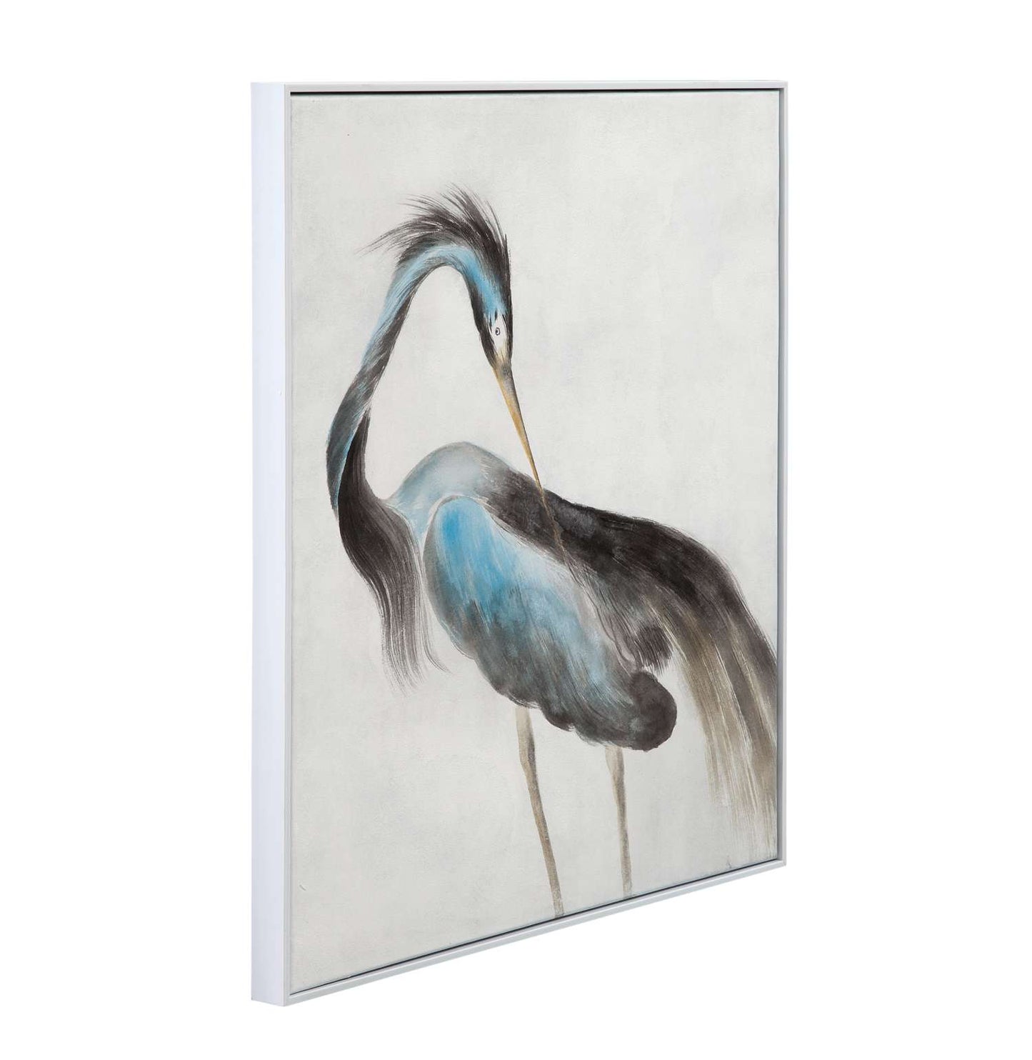 Louisiana Heron Framed Canvas - Angle