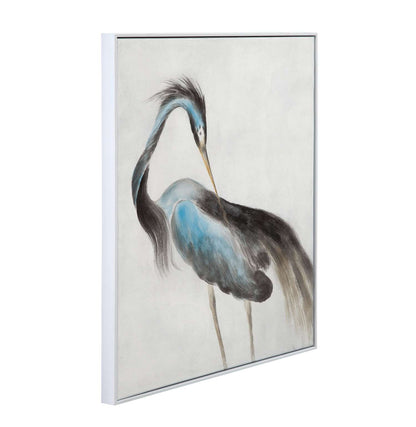 Louisiana Heron Framed Canvas - Angle