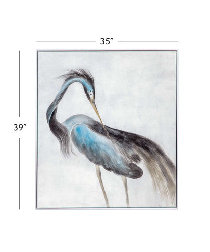 Louisiana Heron Framed Canvas - Dimensional