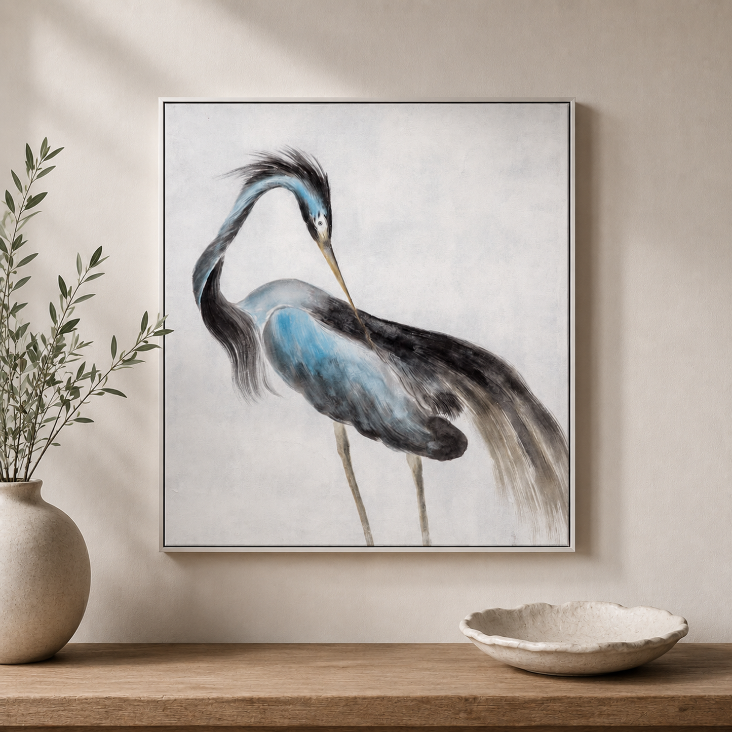 Louisiana Heron Framed Canvas - Main