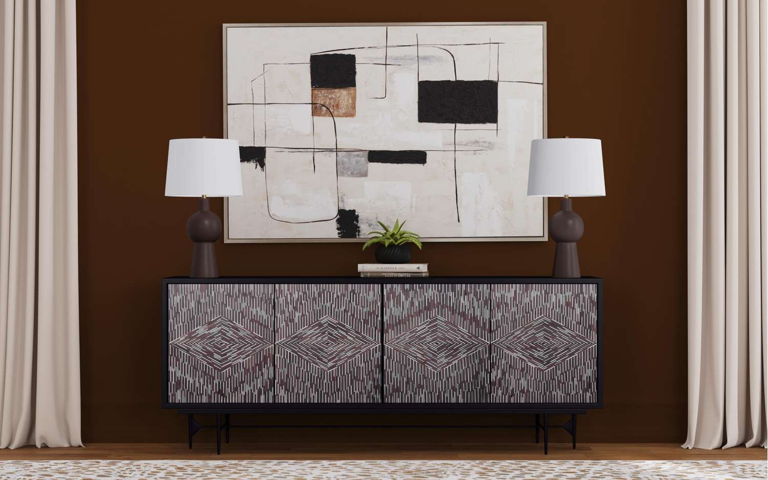 Quartershot Framed Canvas - Room Scene