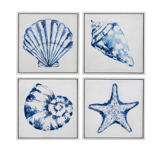 Shells Framed Canvas s/4 - Straight On