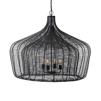 Black 4 Light Chandelier w/ Shades