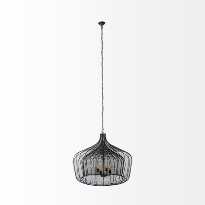 Black 4 Light Chandelier w/ Shades