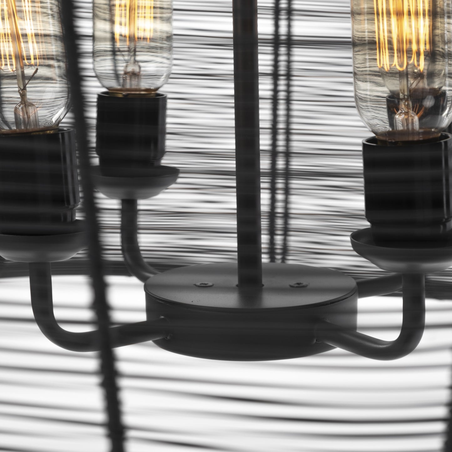 Black 4 Light Chandelier w/ Shades