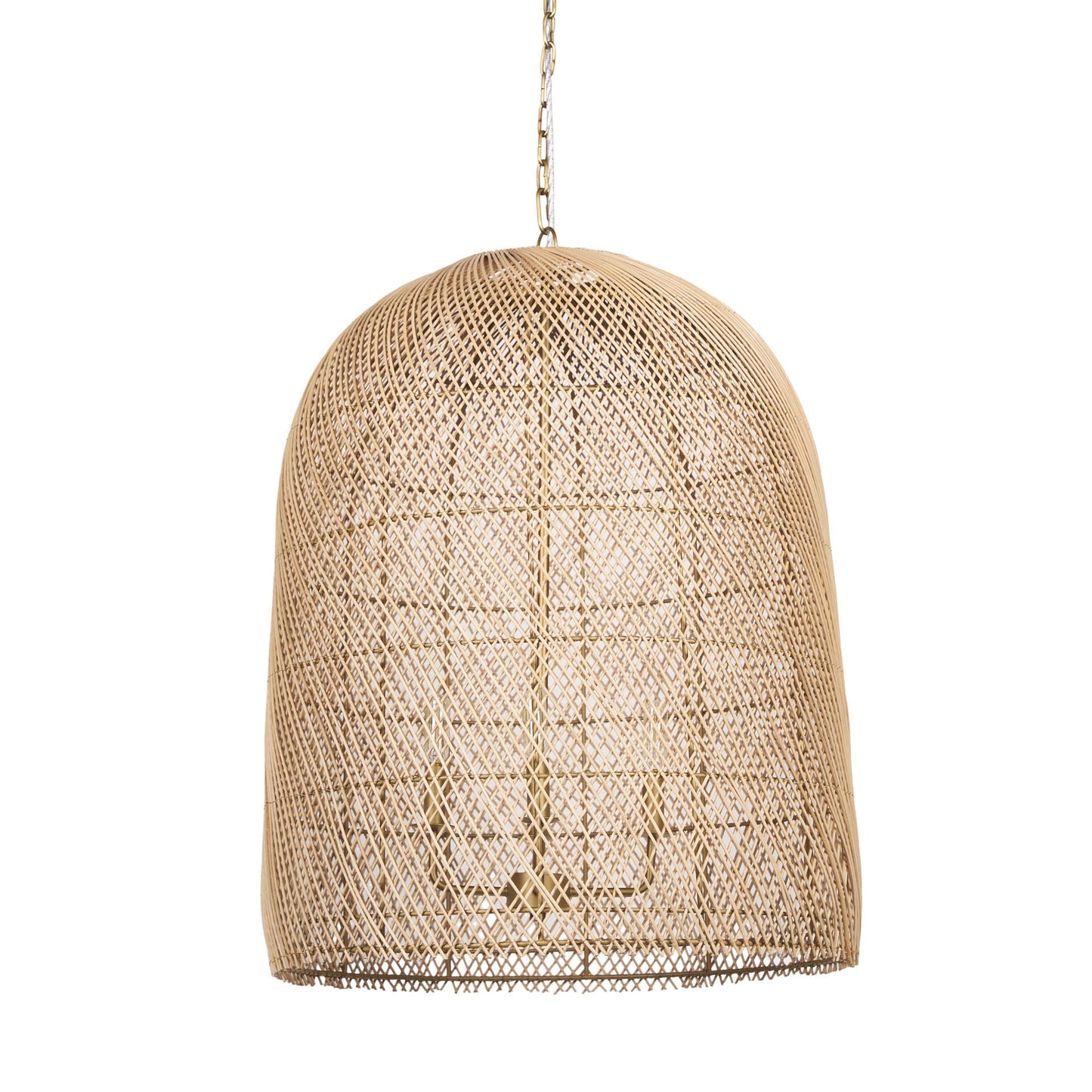 Griffin Gold 4 Light Rattan Chandelier w/ Shades