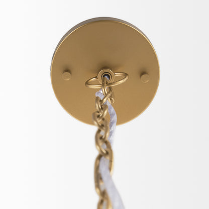 Gold 4 Light Rattan Chandelier w/ Shades