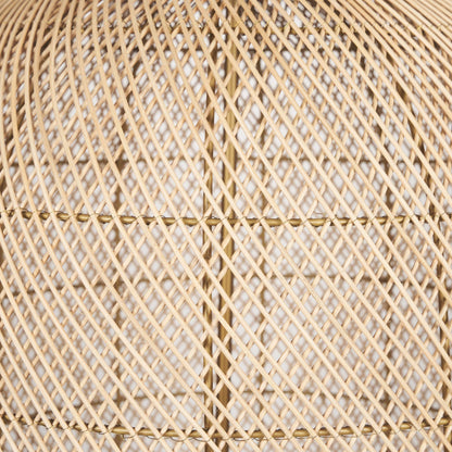 Gold 4 Light Rattan Chandelier w/ Shades