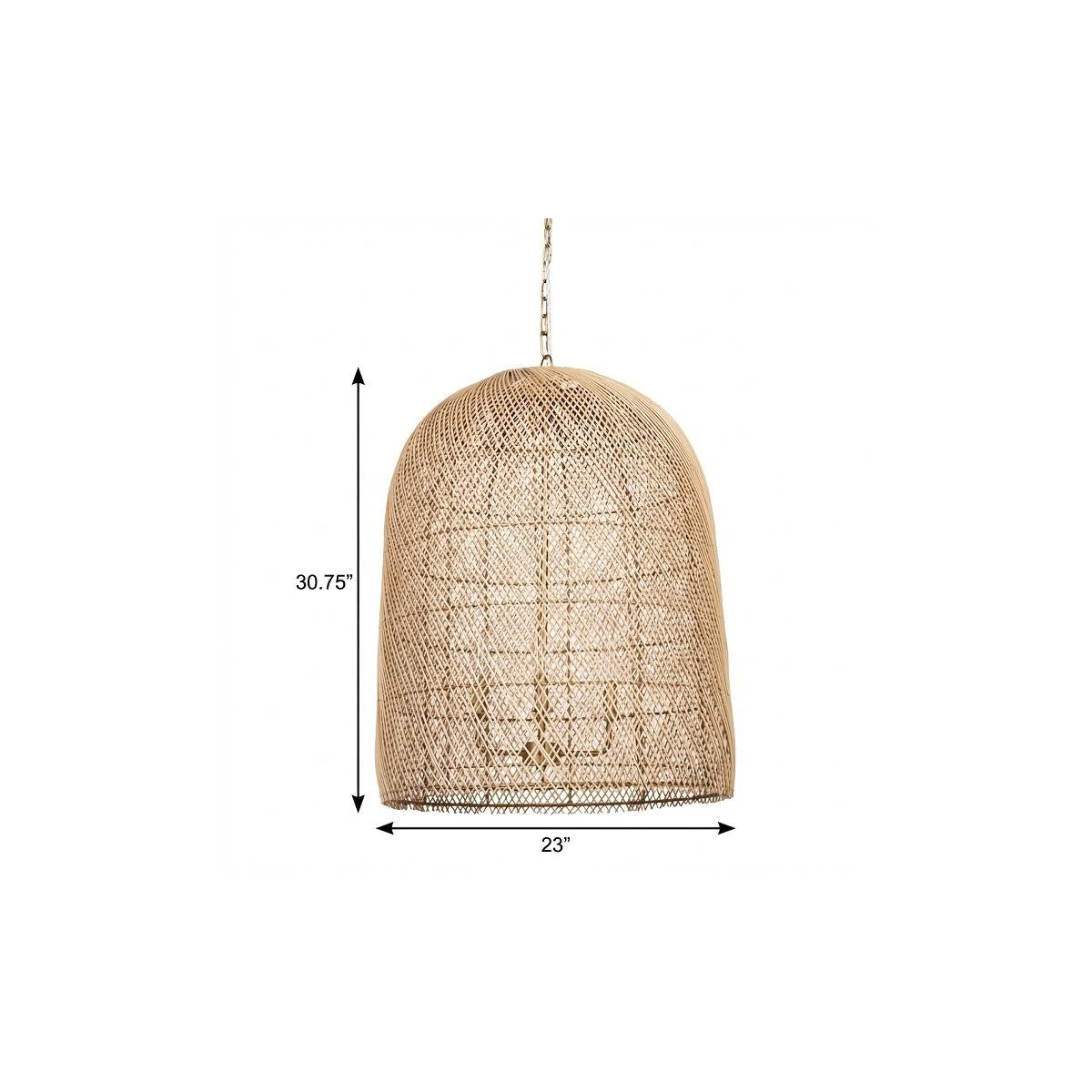 Gold 4 Light Rattan Chandelier w/ Shades