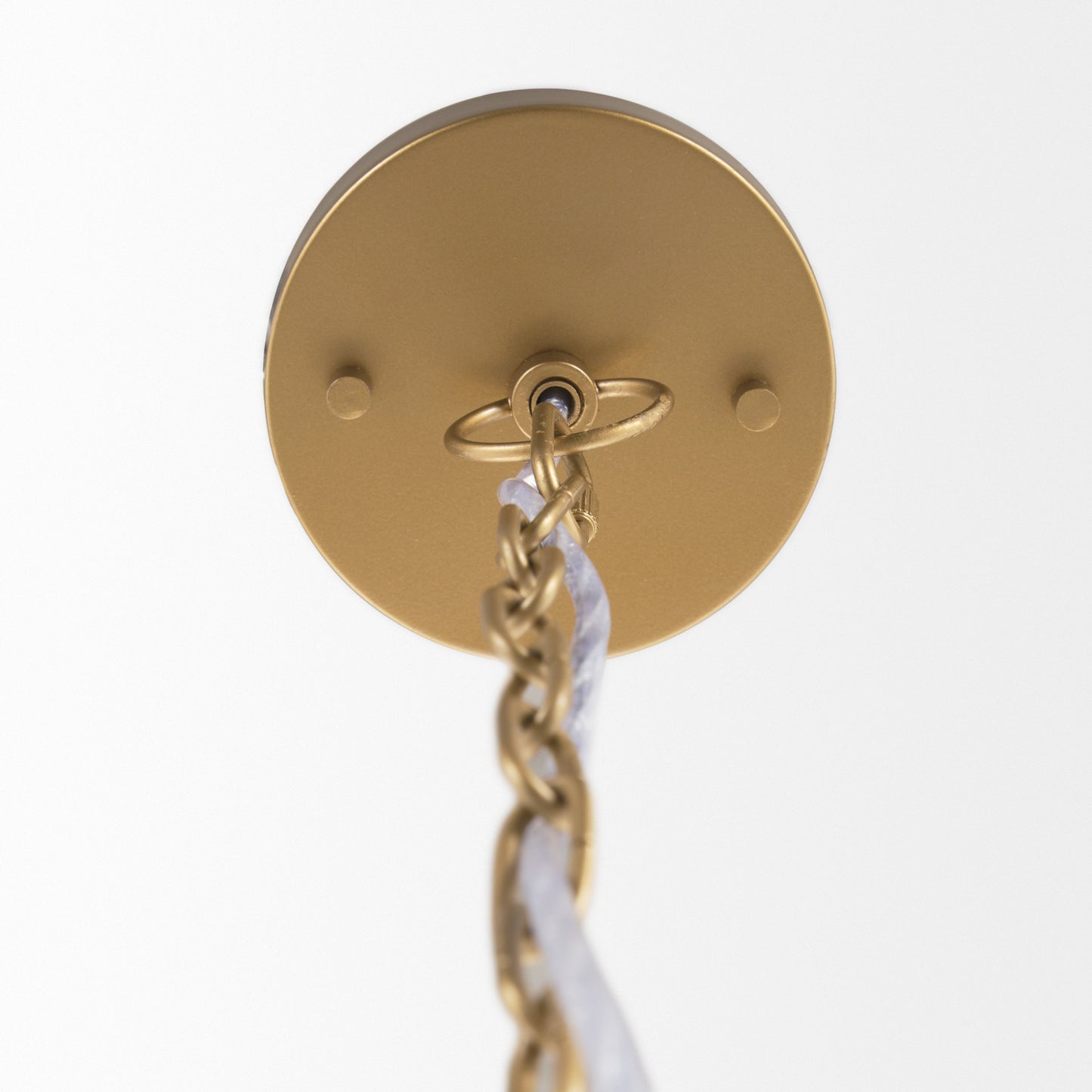 Gold 4 Light Rattan Chandelier w/ Shades