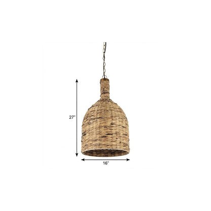 Brown Single Ceiling Light w/ Shades