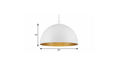 White Single Ceiling Light w/ Shades