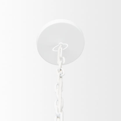 White Single Ceiling Light w/ Shades