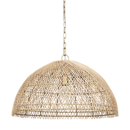 Gold Single Ceiling Light w/ Brown Shades