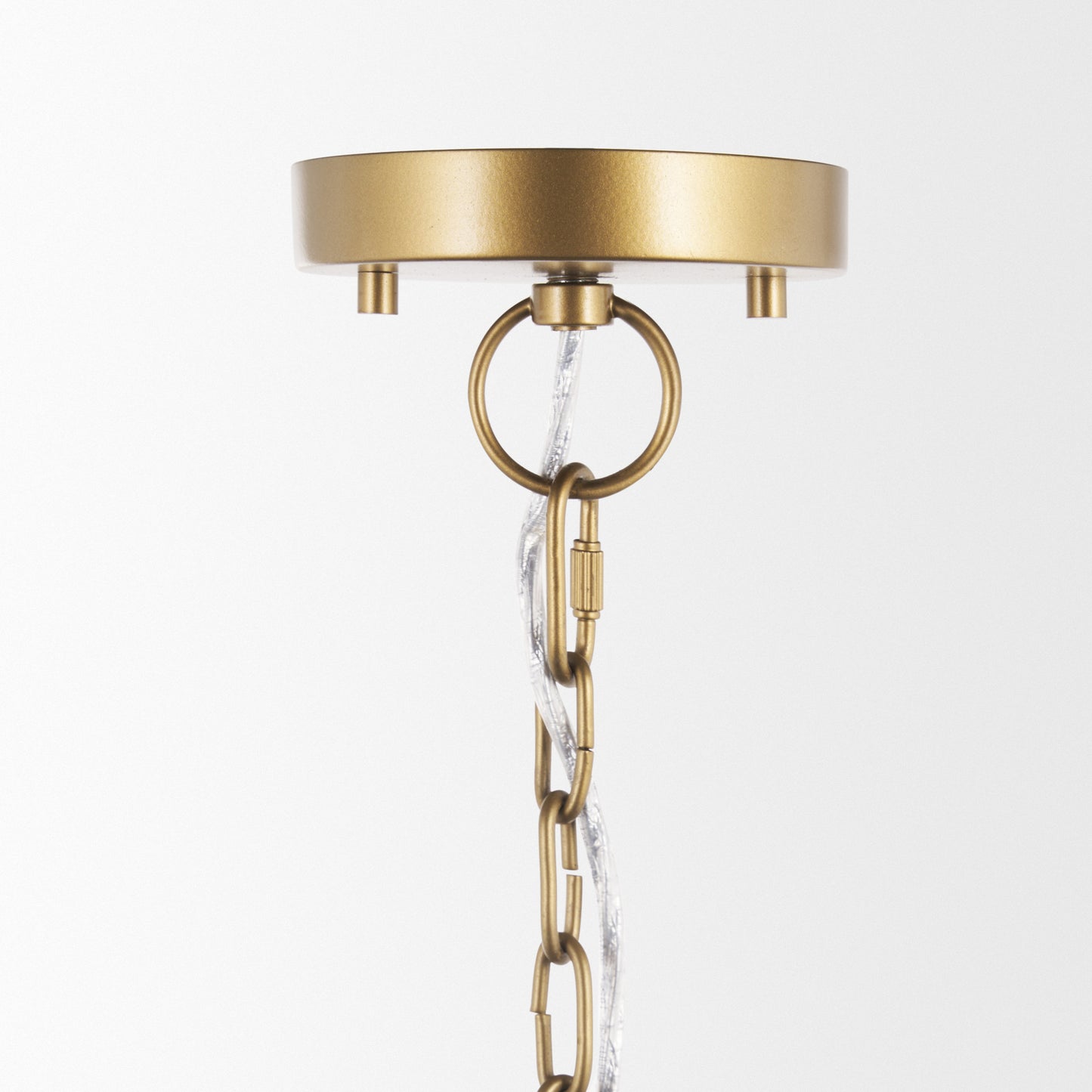 Gold Single Ceiling Light w/ Brown Shades