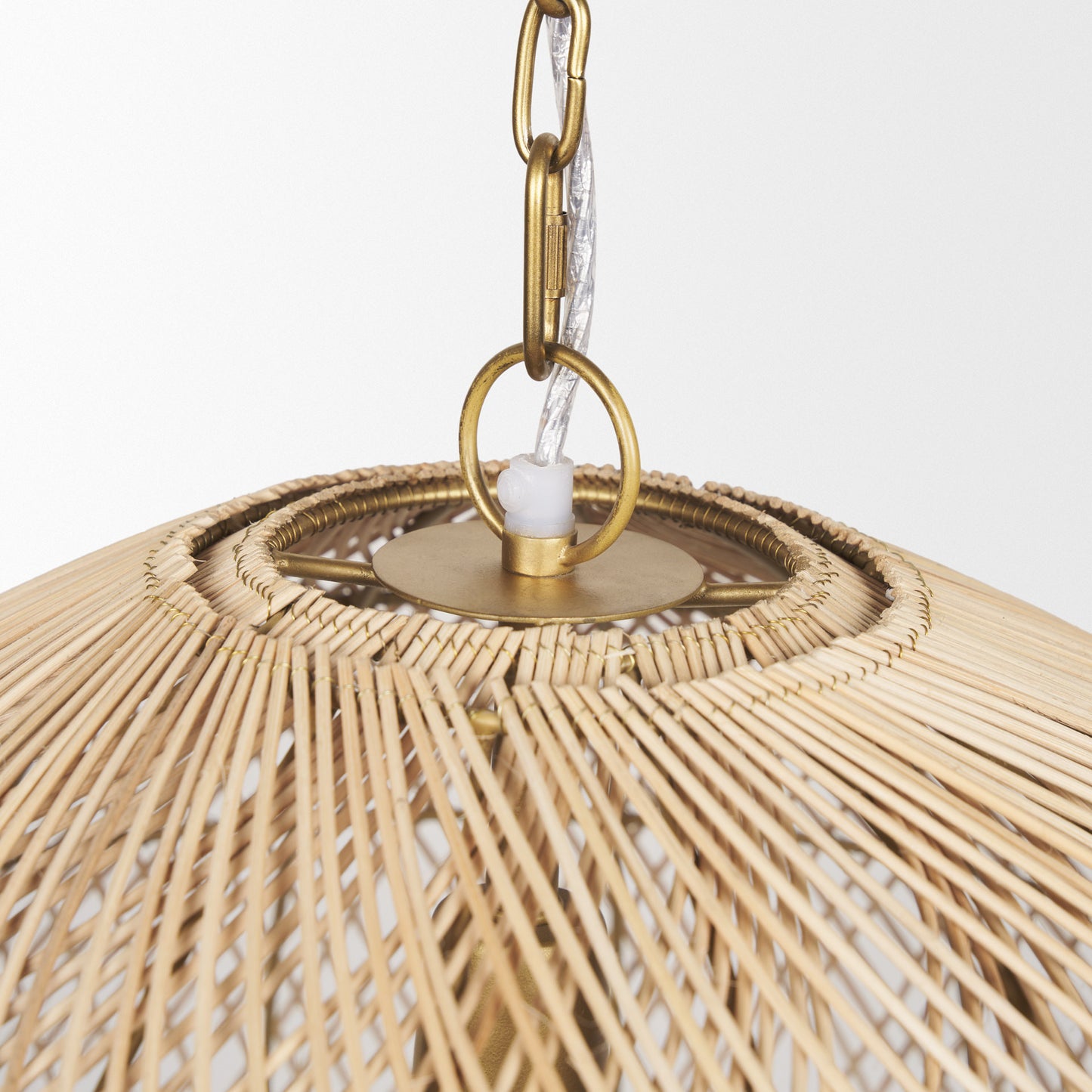 Gold Single Ceiling Light w/ Brown Shades