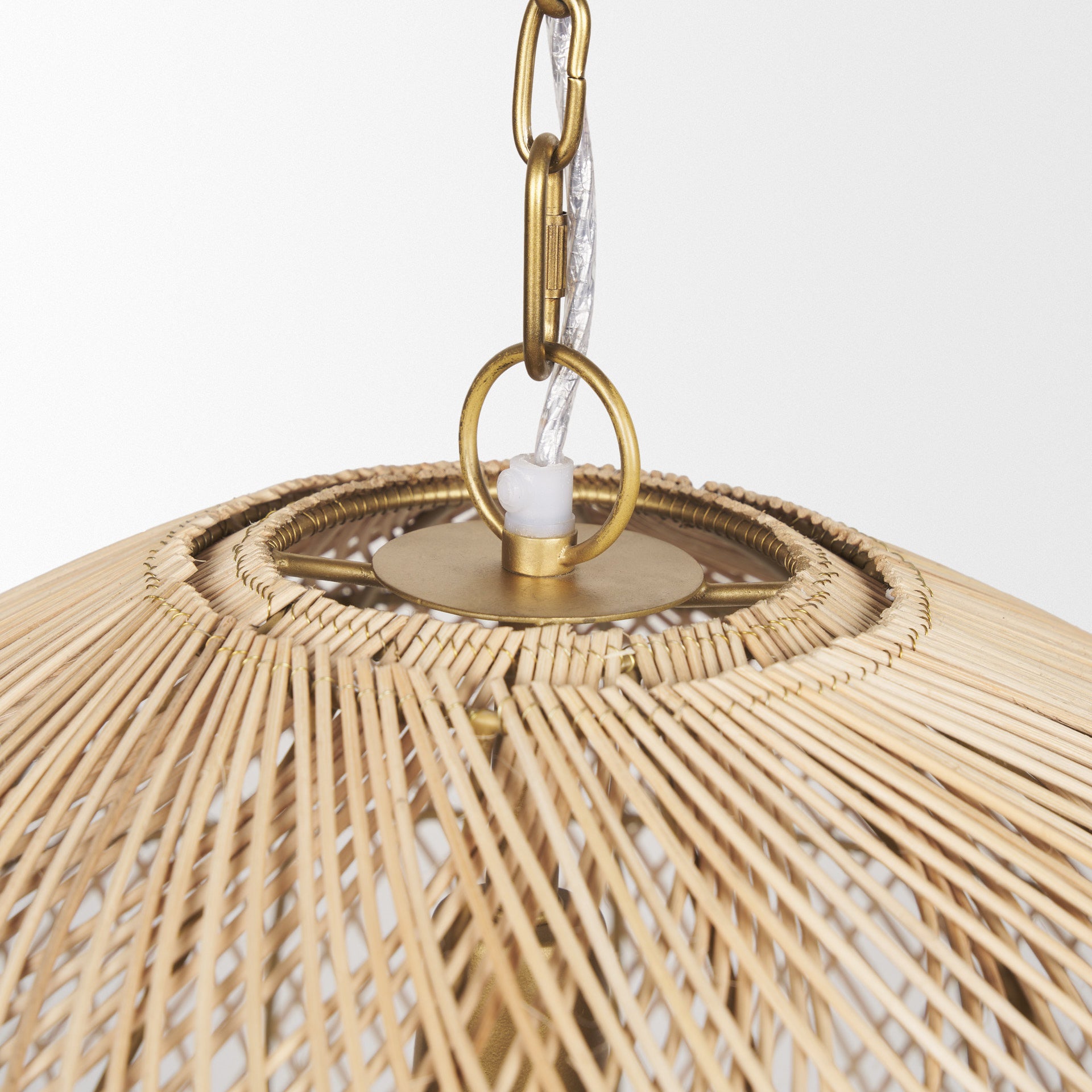 Gold Single Ceiling Light w/ Brown Shades