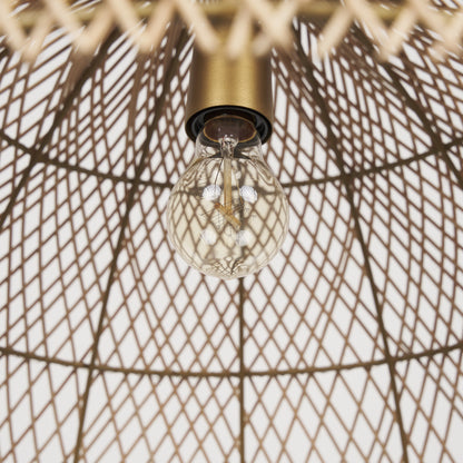 Gold Single Ceiling Light w/ Brown Shades