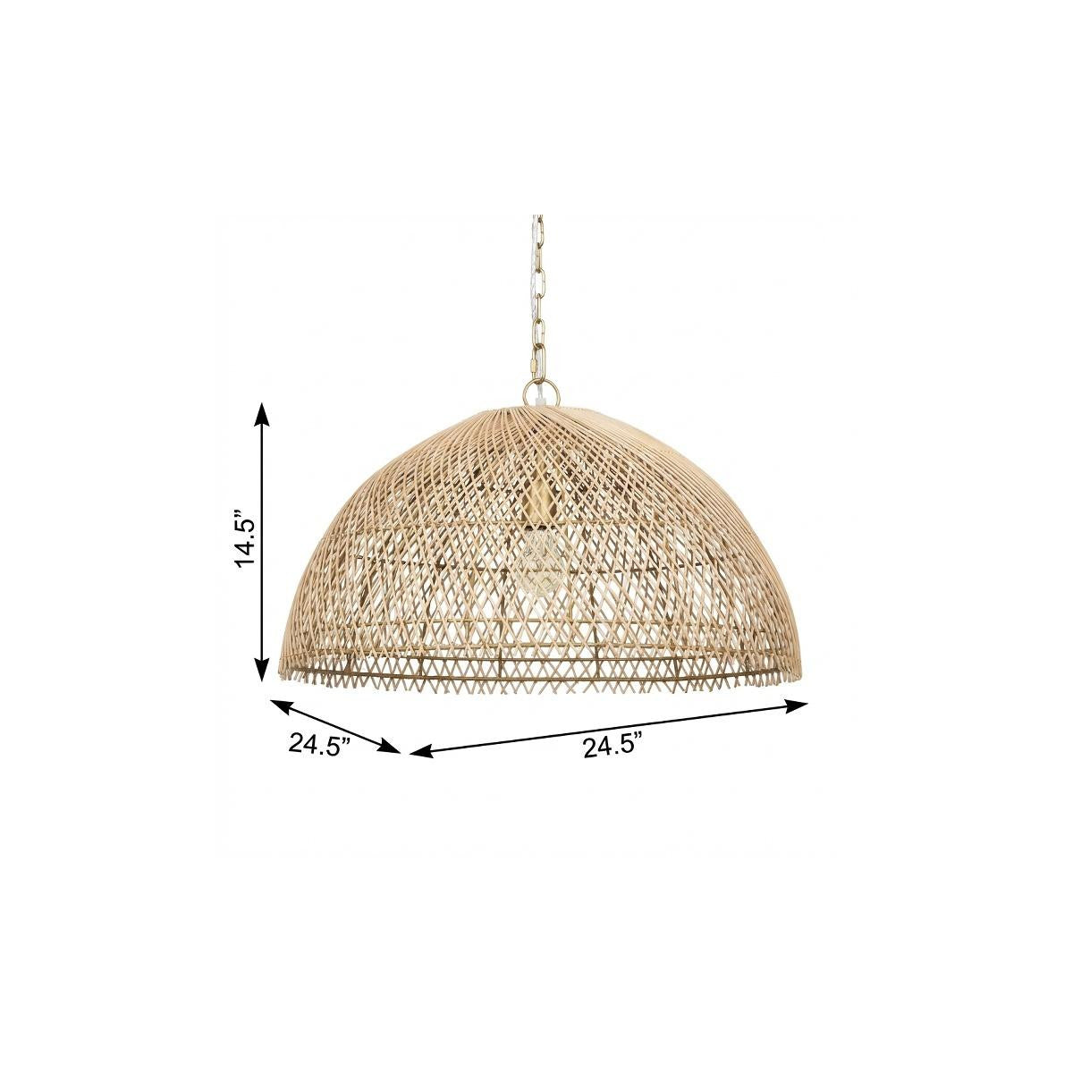 Gold Single Ceiling Light w/ Brown Shades