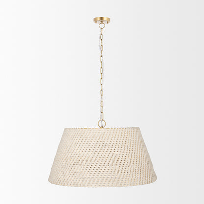 Tobias Taupe Single Ceiling Light w/ Cream Shades