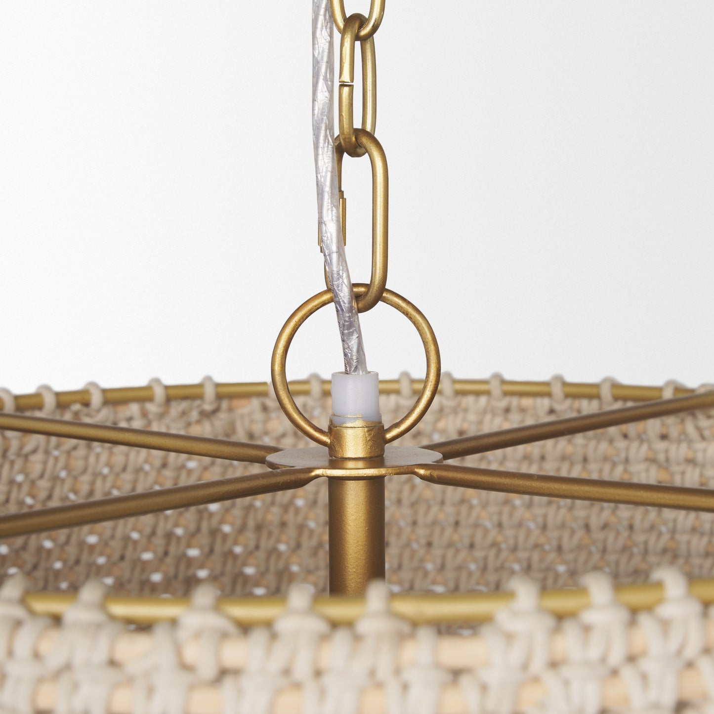 Taupe Single Ceiling Light w/ Cream Shades