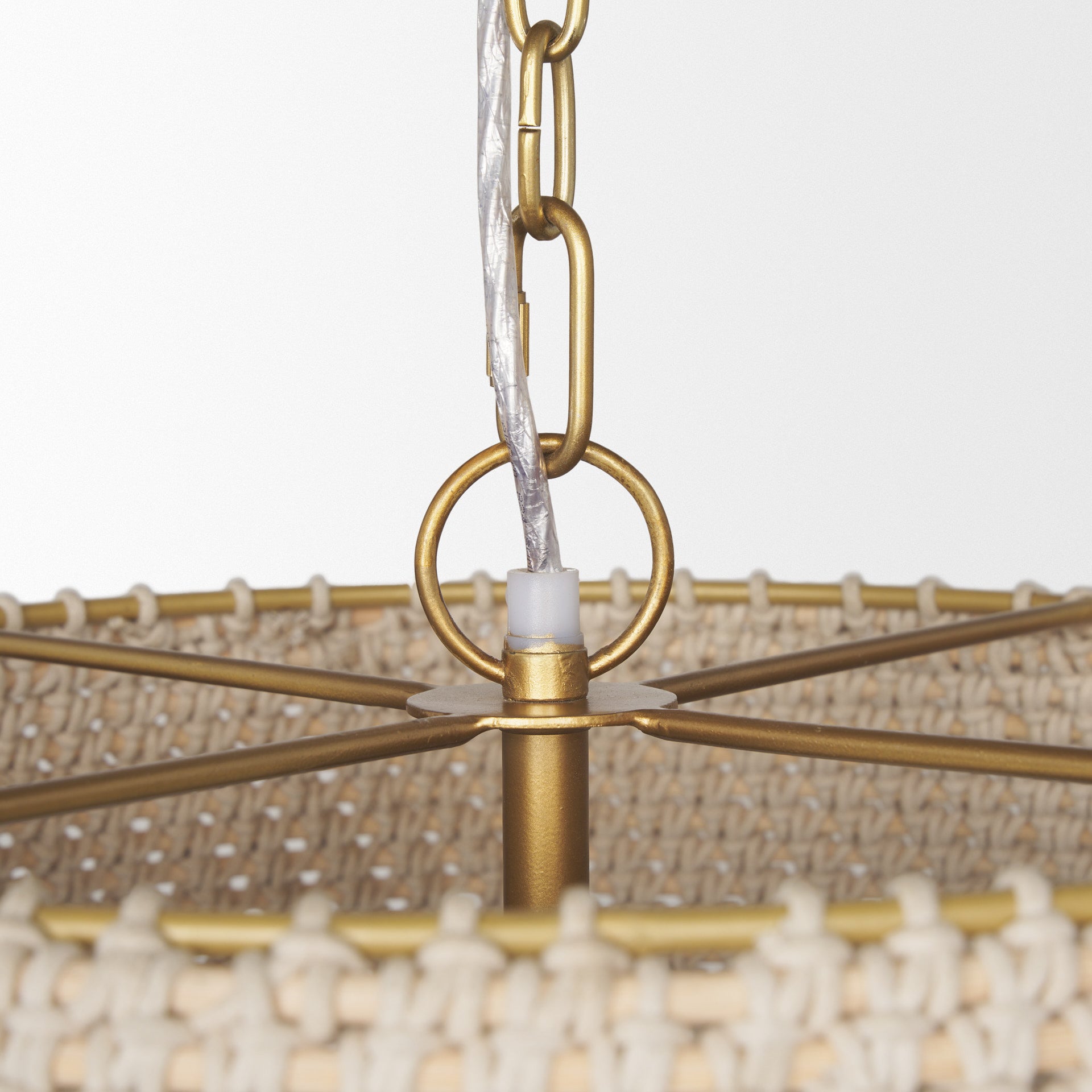 Taupe Single Ceiling Light w/ Cream Shades