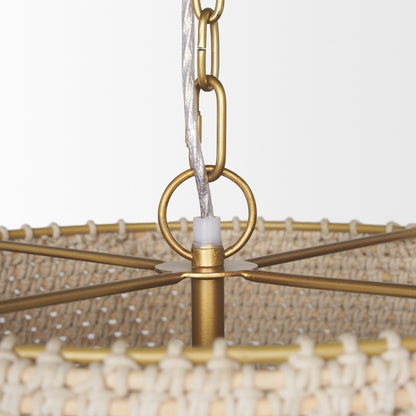 Taupe Single Ceiling Light w/ Cream Shades
