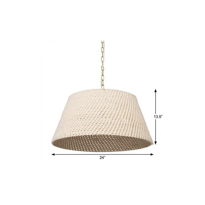Taupe Single Ceiling Light w/ Cream Shades