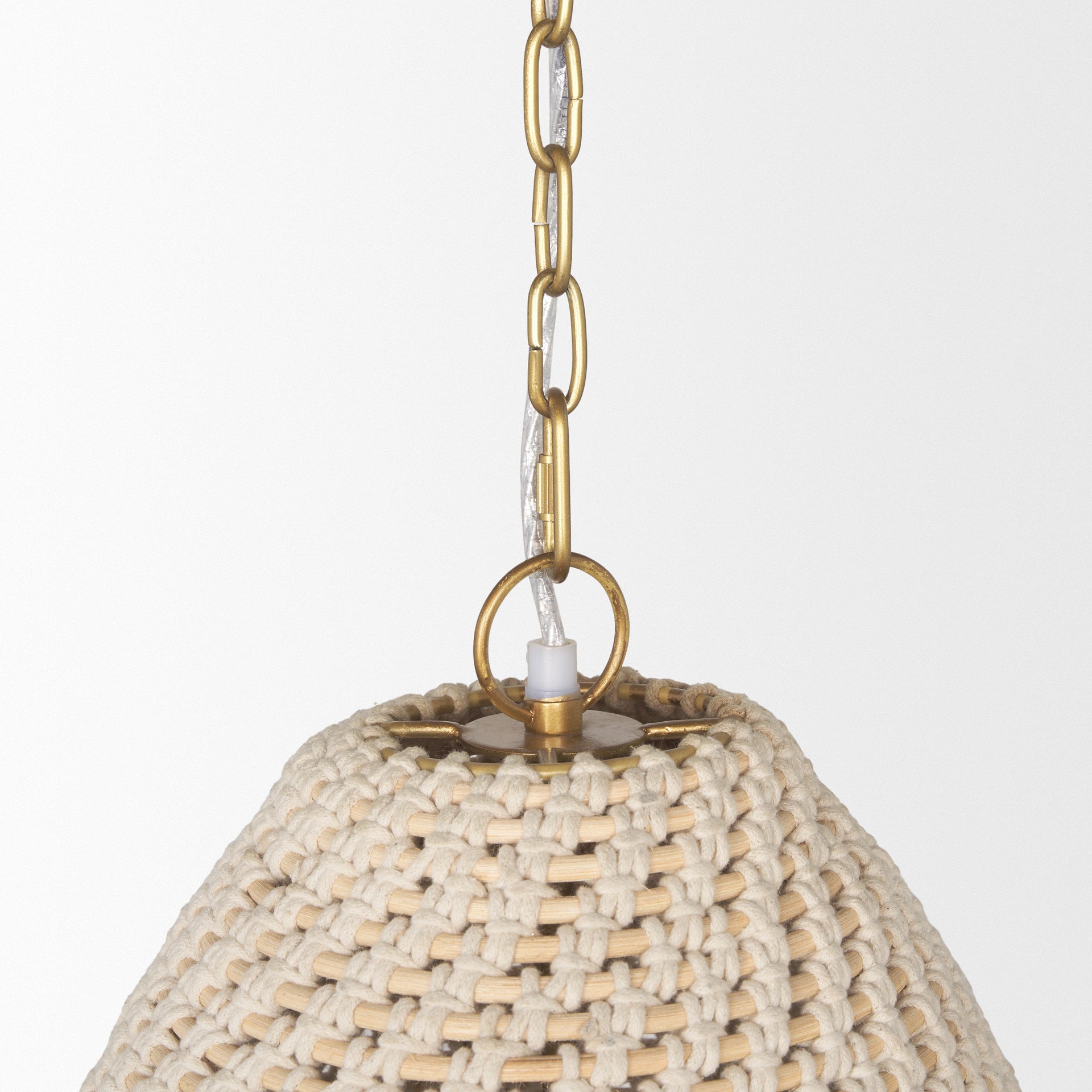 Taupe Single Ceiling Light w/ Cream Shades