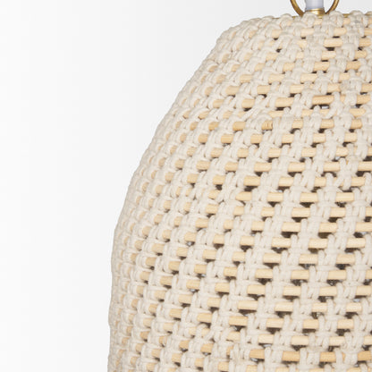 Taupe Single Ceiling Light w/ Cream Shades