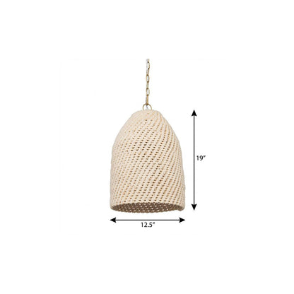 Taupe Single Ceiling Light w/ Cream Shades