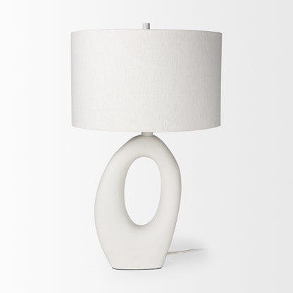 White Novelty Table Lamp w/ Drum Shade