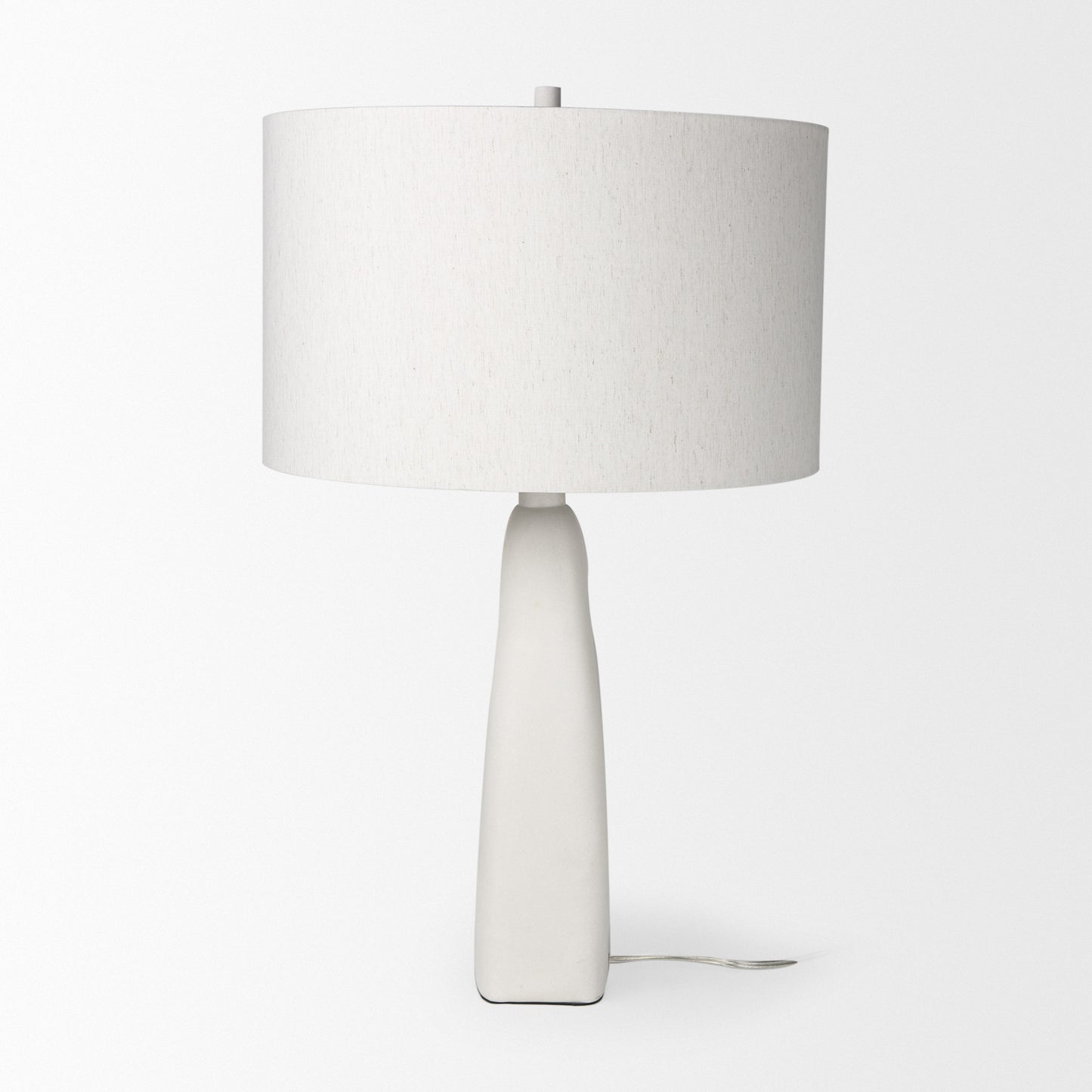 White Novelty Table Lamp w/ Drum Shade