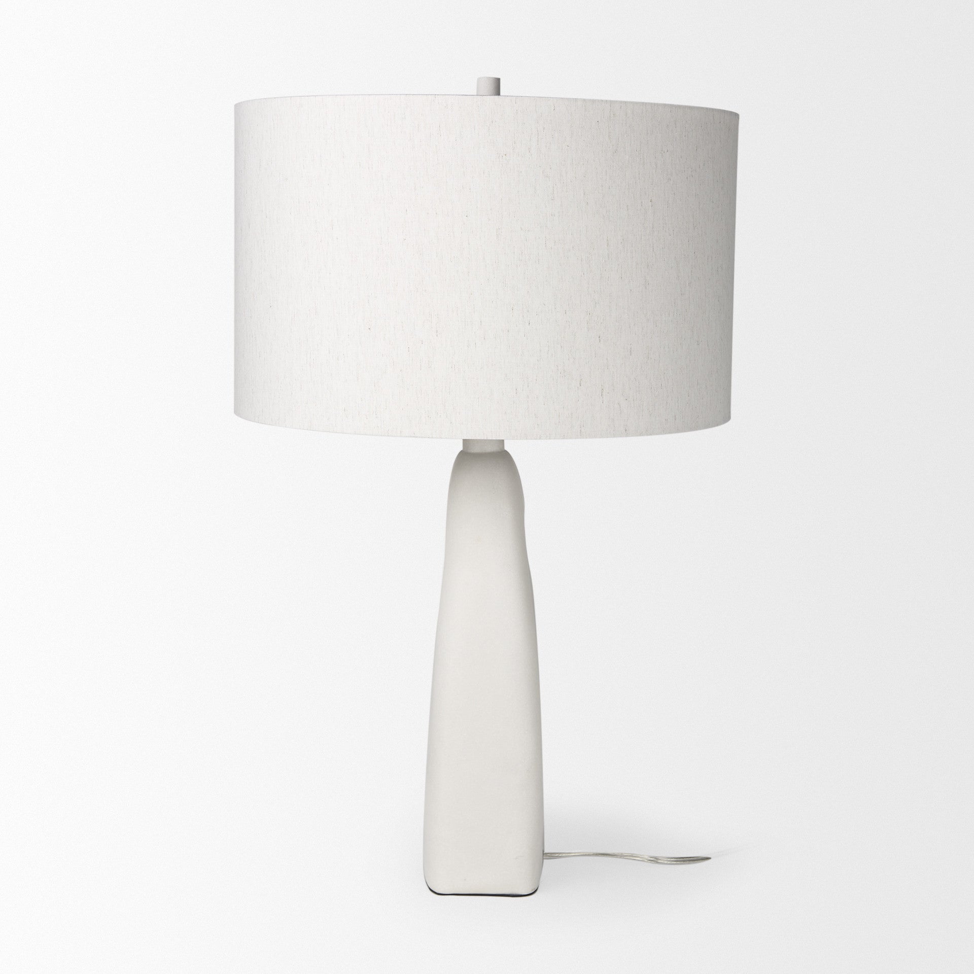 White Novelty Table Lamp w/ Drum Shade
