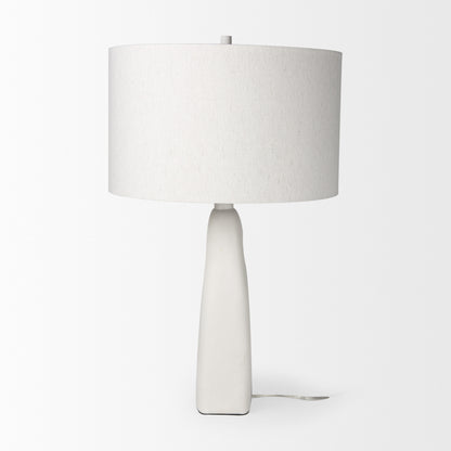 White Novelty Table Lamp w/ Drum Shade