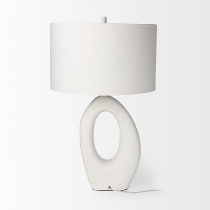 White Novelty Table Lamp w/ Drum Shade