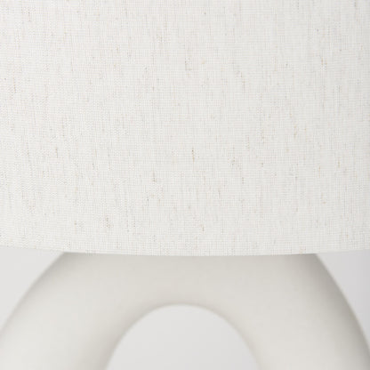 White Novelty Table Lamp w/ Drum Shade