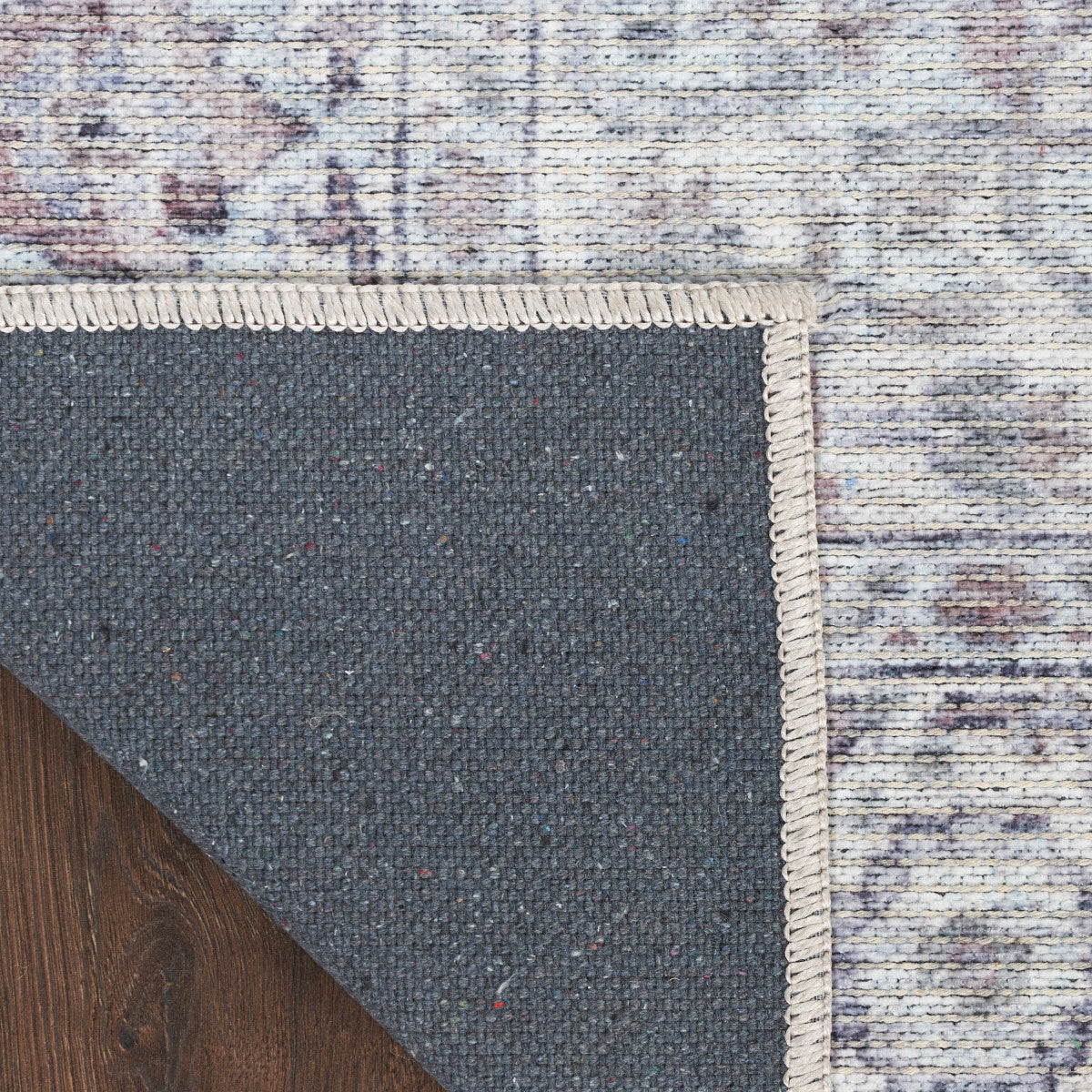 Nourison New Concept Ivory & Grey Machine Washable Rug - Corner
