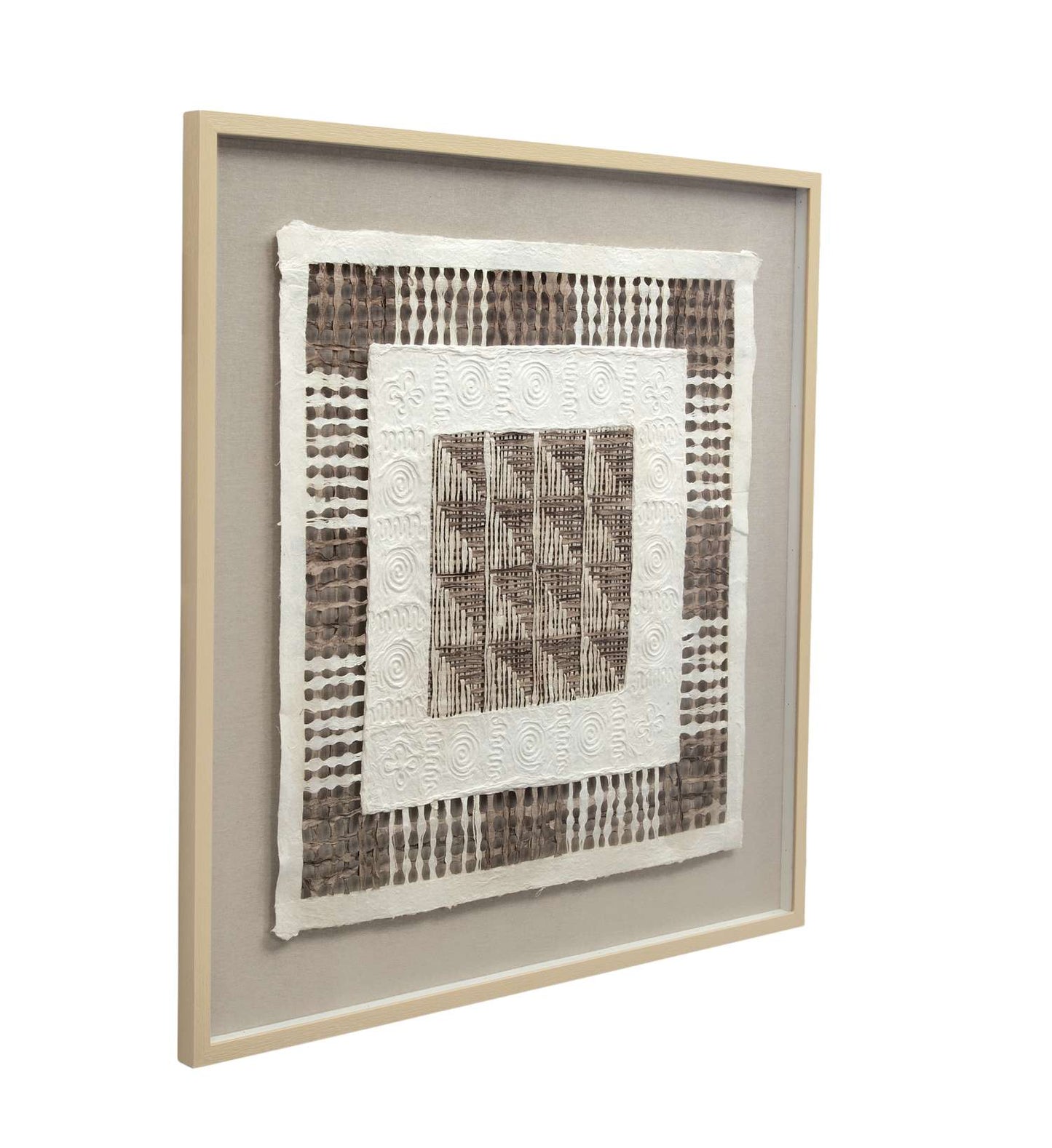 Taughtrope 36" Wall Art in Square Shadowbox with Rice Paper - Angle