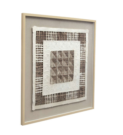 Taughtrope 36" Wall Art in Square Shadowbox with Rice Paper - Angle