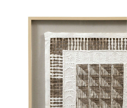 Taughtrope 36" Wall Art in Square Shadowbox with Rice Paper - Detail