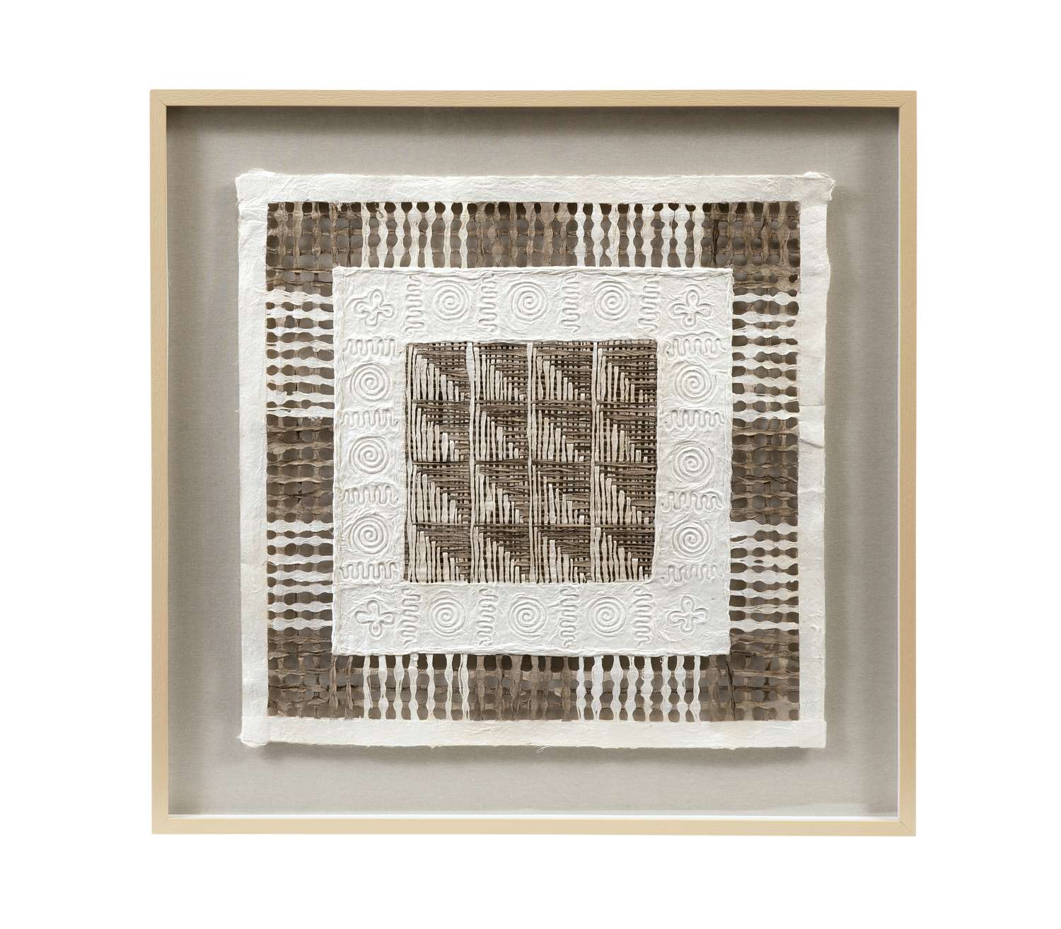 Taughtrope 36" Wall Art in Square Shadowbox with Rice Paper - Straight On