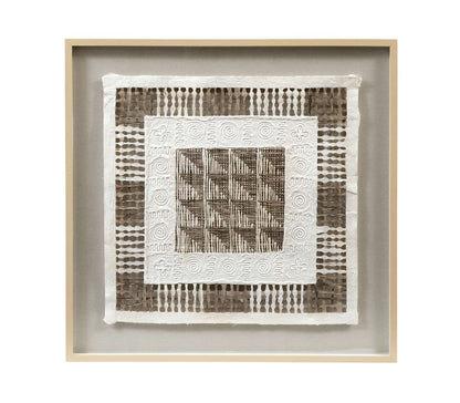 Taughtrope 36" Wall Art in Square Shadowbox with Rice Paper - Straight On