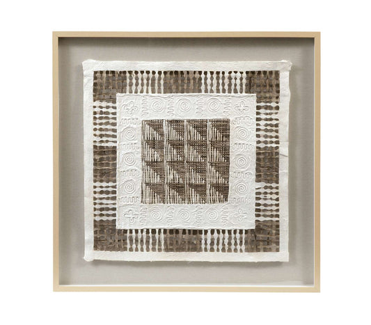 Taughtrope 36" Wall Art in Square Shadowbox with Rice Paper - Straight On