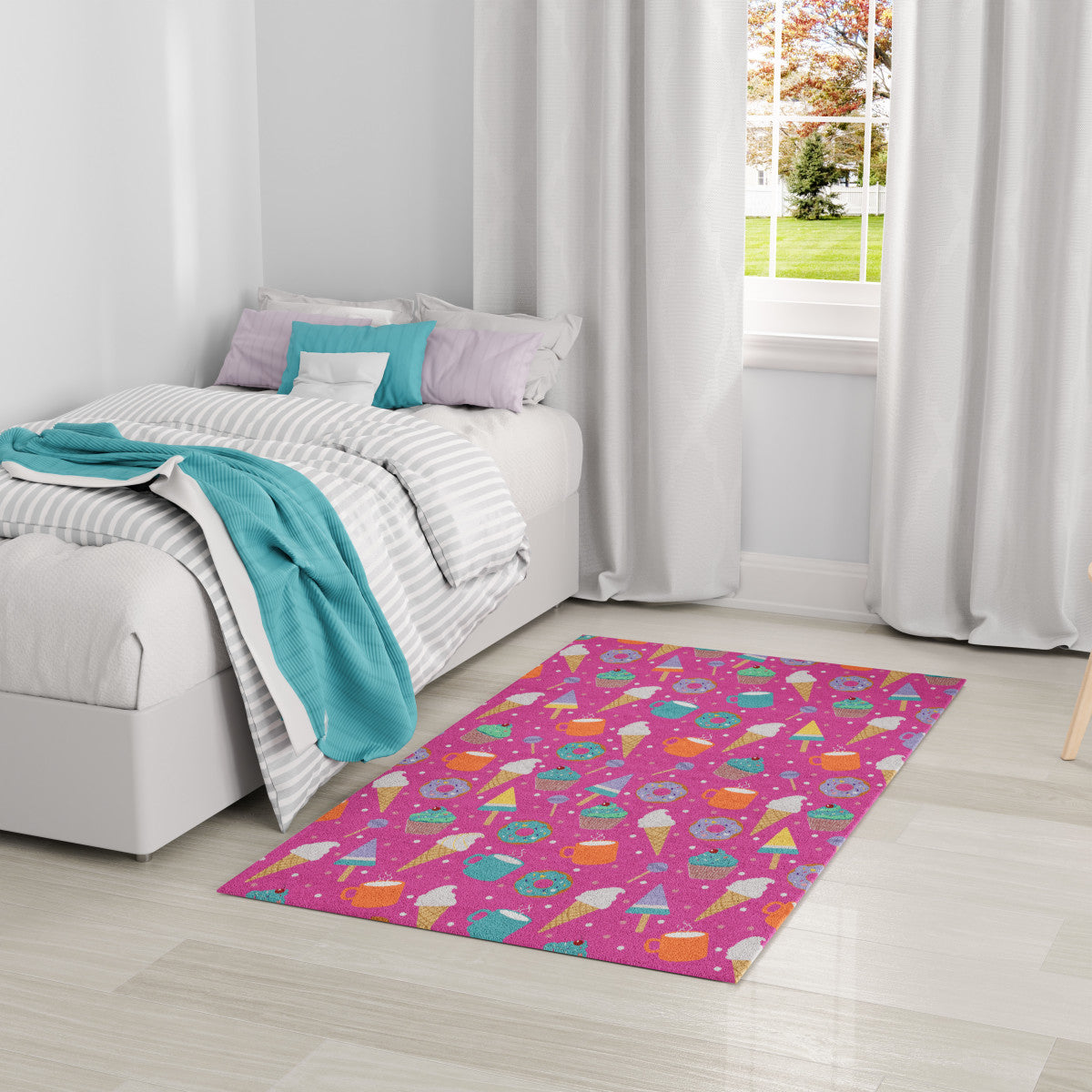 Nourison Imagination Pink & Multicolor Machine Washable Rug - Room Scene